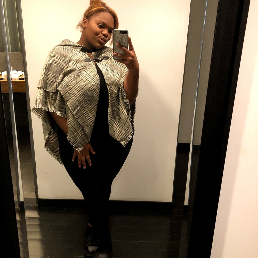 Marshalls plaid poncho